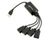 USB 2.0 Hi-Speed Black 4-Port Mini Hub